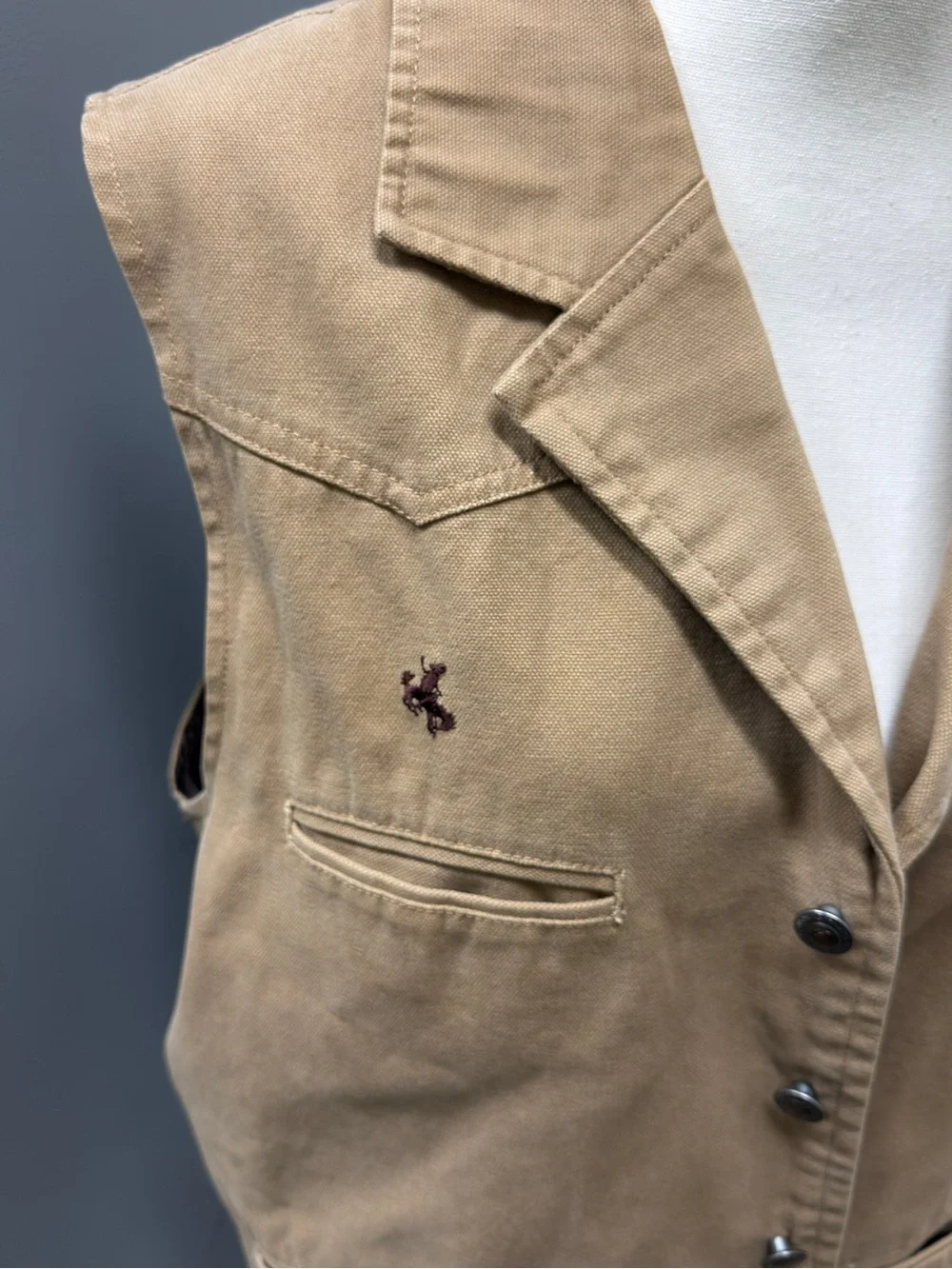 Wyoming Traders Western Canvas Vest Tan | Cowboy Ranch Workwear Size‎ L